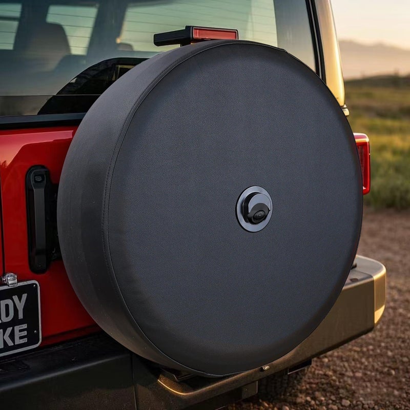 35 Soft Black Tire Cover  Ideal Compatible with Ford Bronco 20212025 WildtrakEvergladesAll Upgraded with Backup Camera